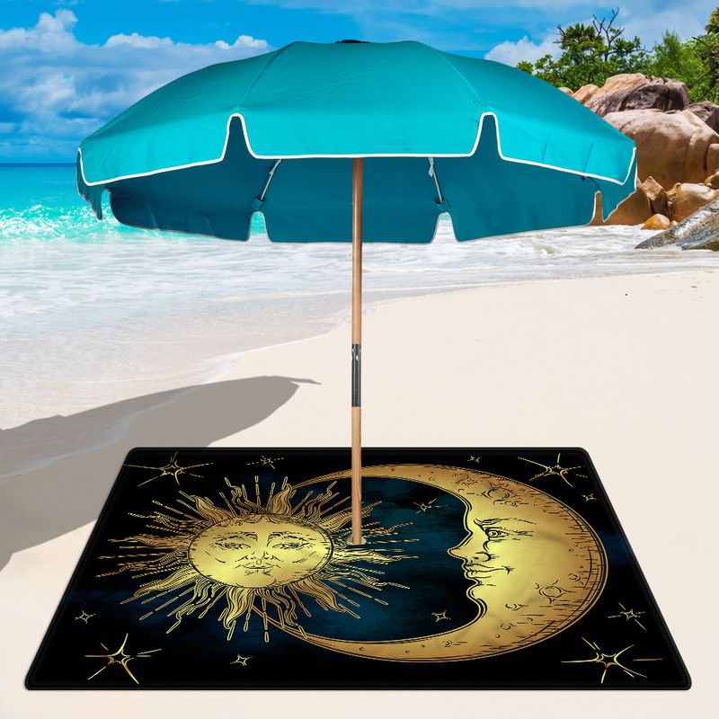Factory direct supply beach umbrella pad 8cm hole plus snap button double-sided velvet sunshade pad/towel beach towel religion 2