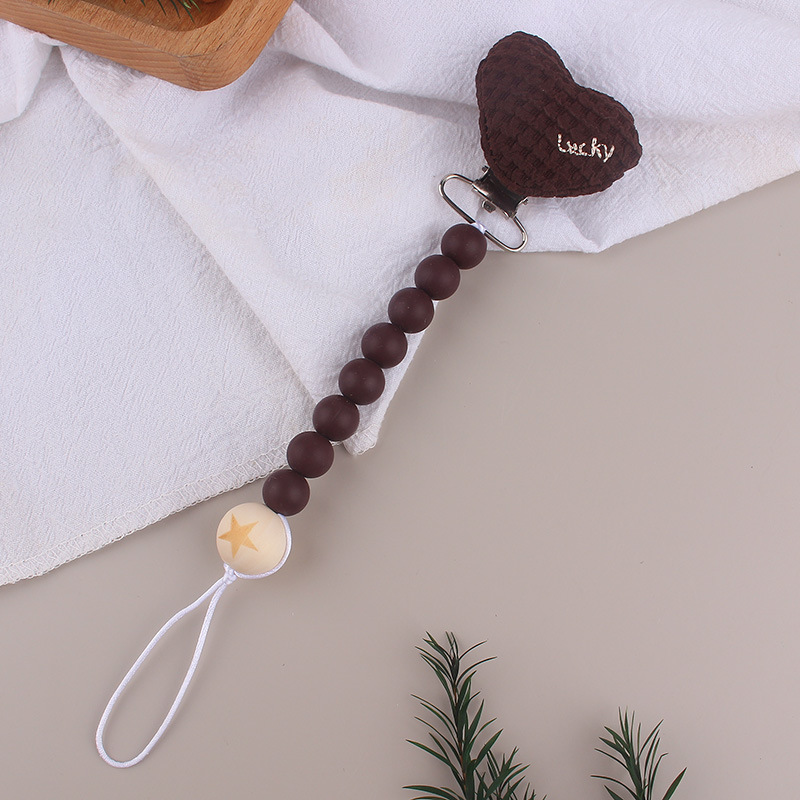 Otoño y invierno bebés de silicona chupeta cadena pacificadora chupeta anti-caída cadena cadena de goma de diente bebé cadena de silicona cadena al por mayor