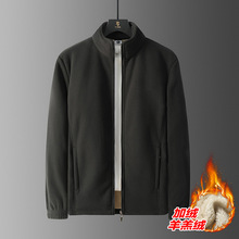 秋冬装摇粒绒夹克抓绒上衣加厚中老年保暖羊羔绒外套长袖加厚保暖