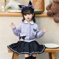 女の子用クロミJKスーツ、シャツ、セーター、スカートの3点セット、カレッジスタイル、幼児・小学生向け春用子供服