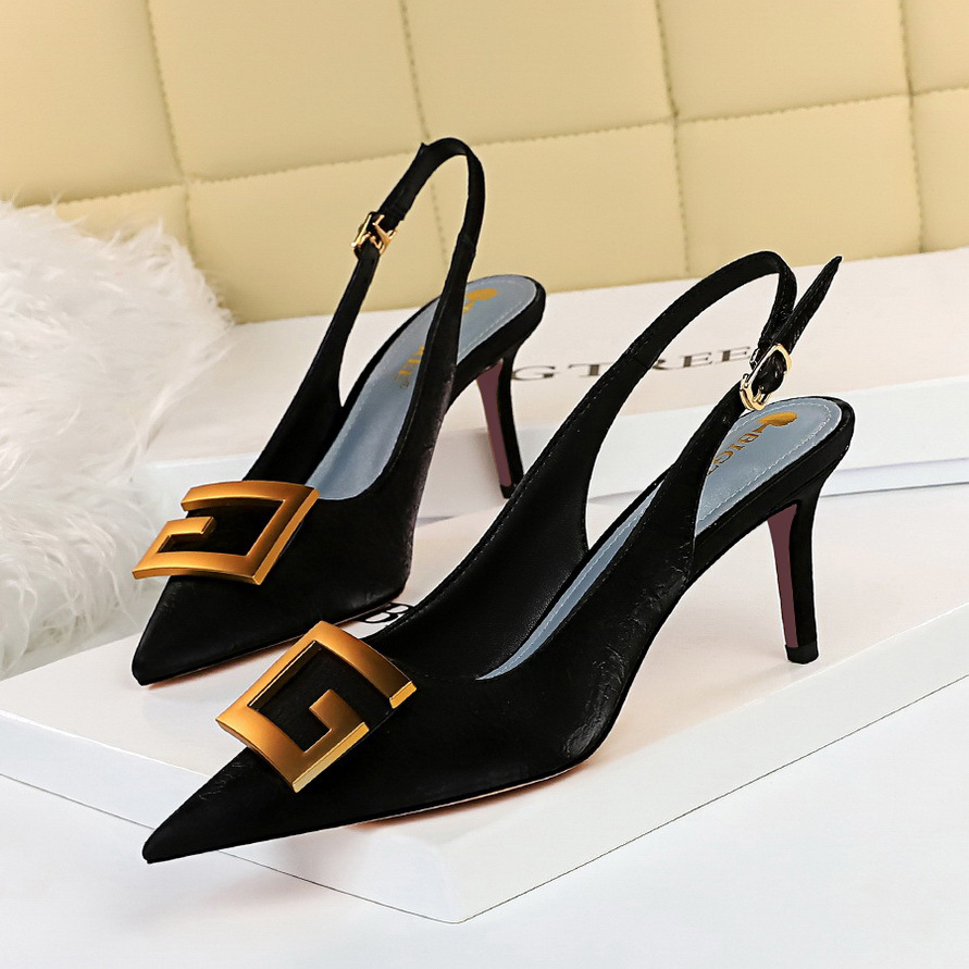 8999-5 European And American Style Banquet Women's Shoes, Stiletto High Heels, Shallow Mouth, Pointed Toe, Hollow_vogvips.com