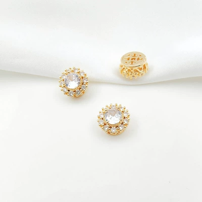 Pearl Bracelet Beading Material — Zərgərlik ara hissələri - style-2-white-zirconium-115mm-gold