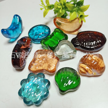 彩色玻璃石地摊儿童挖宝淘金小玩具玻璃宝石爱心形状水晶玻璃石