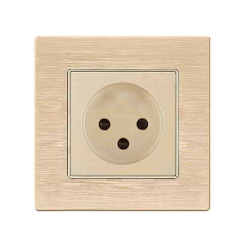 PC glass stainless steel type 86 concealed installation one Israeli plug 3 three-hole 16A European German standard EU power socket
