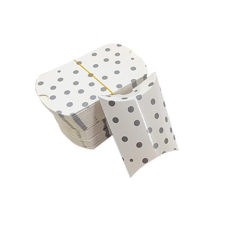 100 pieces kraft paper pillow box gift packaging box wedding candy box small size candy box folding-free