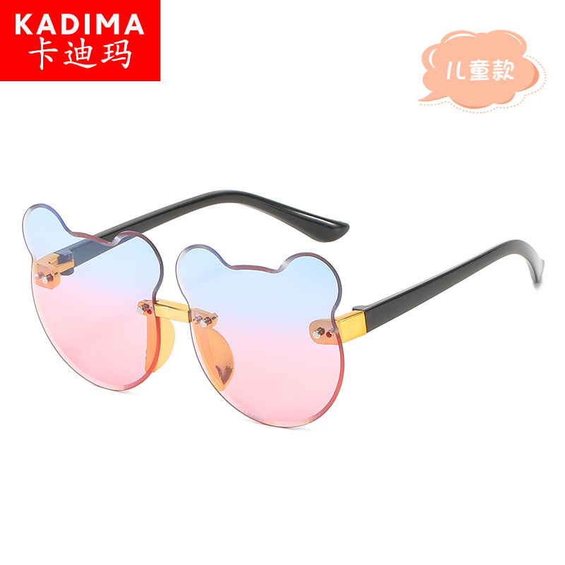 2021 Cute Frameless Teddy Bear Children's Sunglasses UV Protection Baby Sunglasses Personalized Trendy Sunglasses
