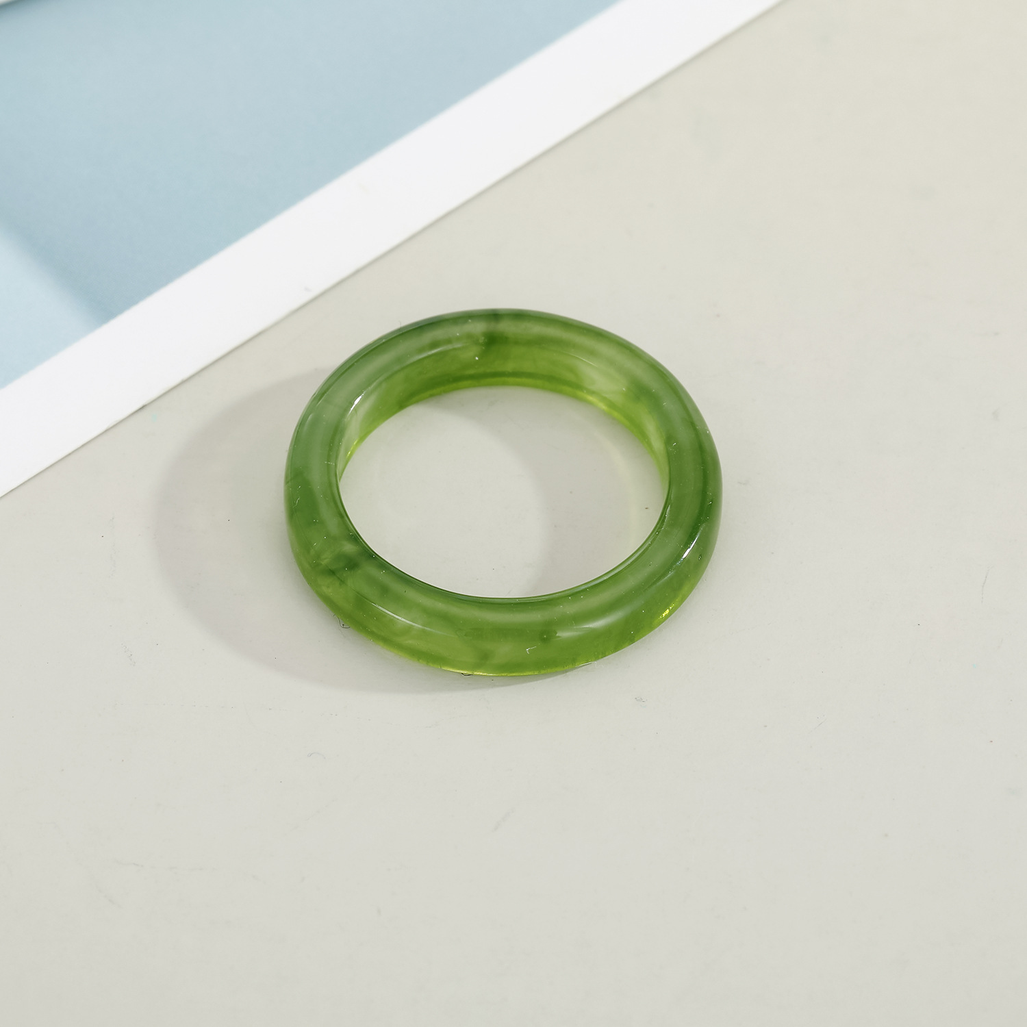 Korean Solid Color Resin Ring display picture 4