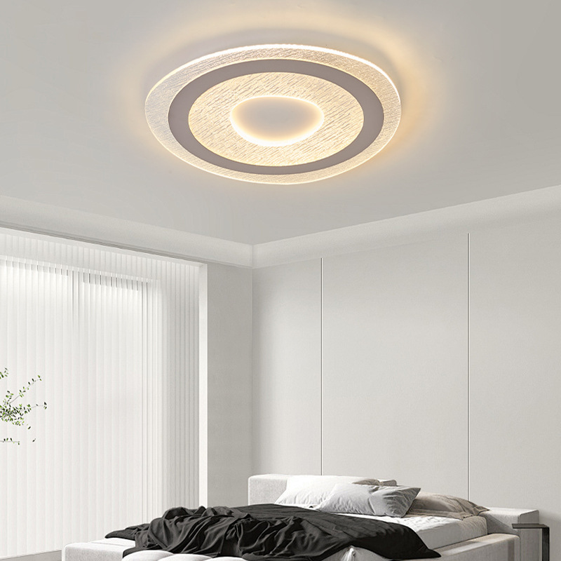 lámpara de techo de dormitorio moderna y minimalista de espectro completo para proteger los ojos. lámpara de dormitorio principal de estudio de hielo de alto nivel redonda y lujosa.