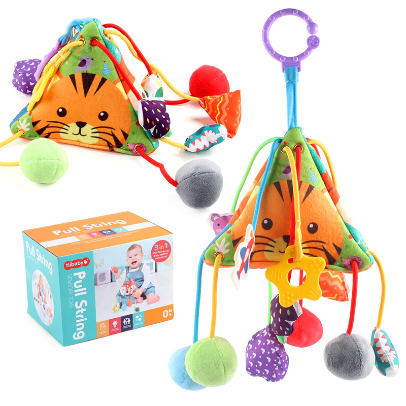 Bebé tigre la cama colgar juguetes de cuerda de dibujo para roer goma de diente para bebés tranquilizadores juguetes de tela de muñeca de educación temprana