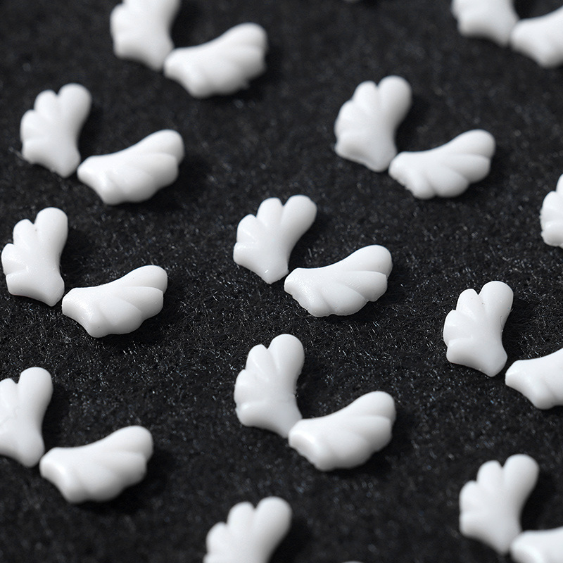 Manicura mini alas pequeñas joyas alas de Ángel resina tridimensional linda chica decoración de uñas Blanco 50 piezas mezcladas