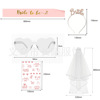 Cross -border new spot single bride party Bride to be pink glasses shoulder strap Crown 10 -piece set