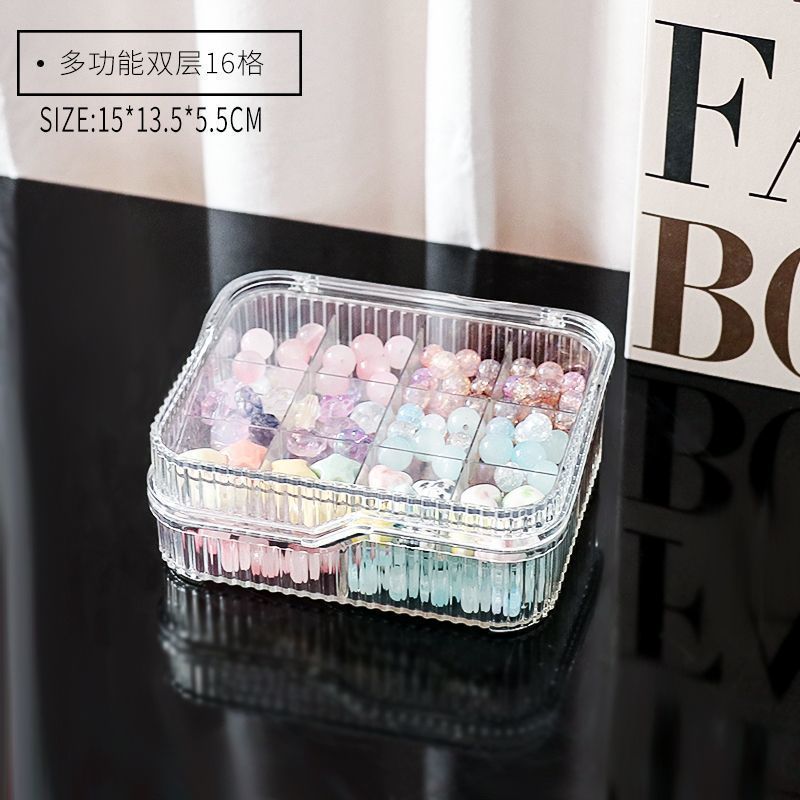 珠子收纳盒串珠多层多格大容量饰品透明抽屉式桌面储物箱厂家厂家|undefined