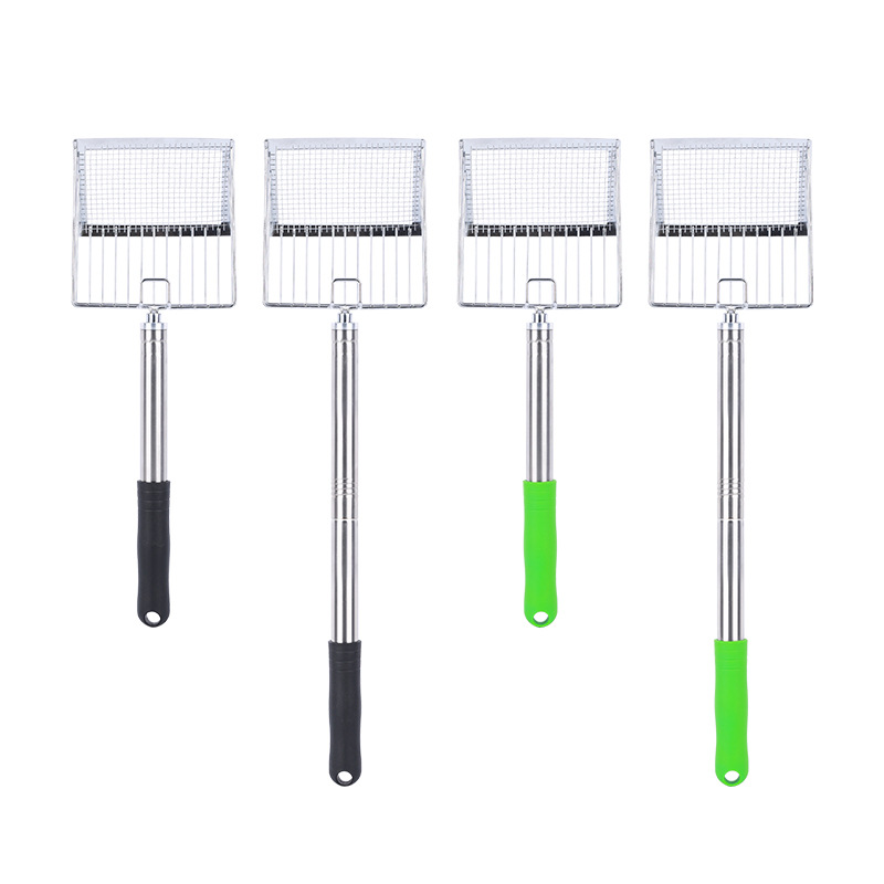 acero inoxidable pala de arena para gatos artículos de limpieza para mascotas malla tamiz de arena fugas pala de arena bentonita material de almohadilla de nuez para gatos