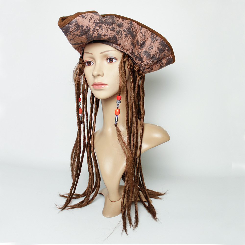 Nakrycie głowy na Halloween Peruka kapitana Kapelusz pirata karaibskiego dla dorosłych Cosplay Rekwizyty do odgrywania ról_voghion.com