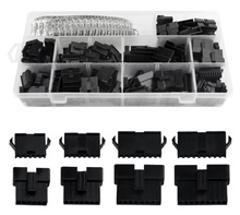 560Pcs2.5MM6789引脚公母插头外壳公母引脚头卷曲终端连接器套件