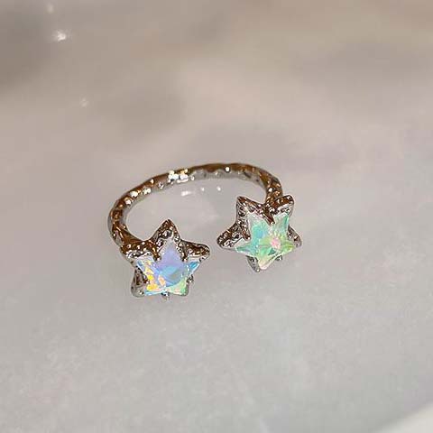 日本emシンプル星個性かわいい丸いデブ925銀金メッキファッション指輪厚幅版カップル指輪