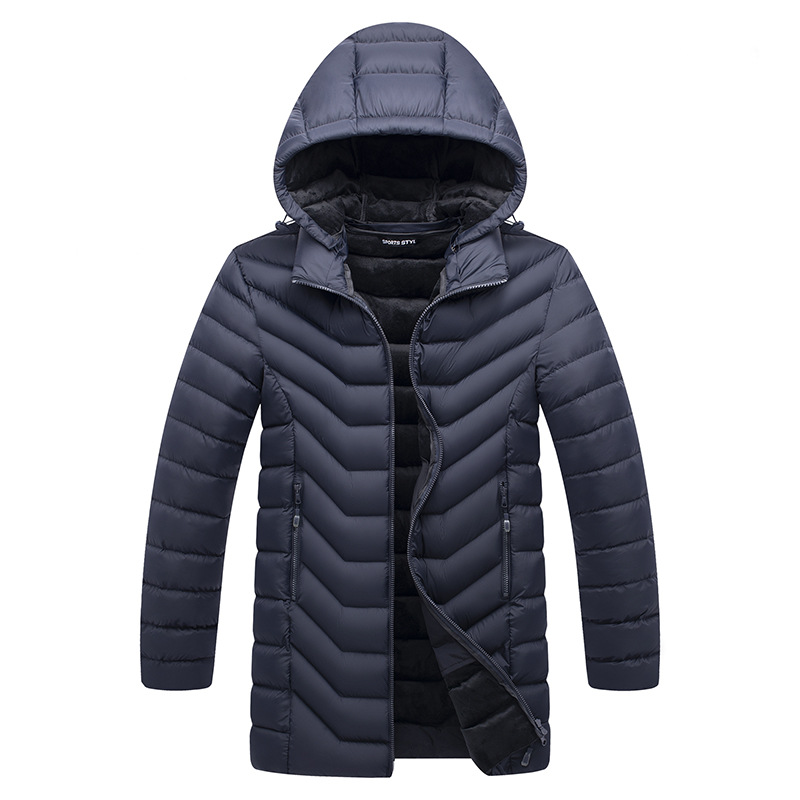 Abrigo de algodón acolchado de media longitud para hombres transfronterizo Amazon supply abrigo cálido de algodón ligero acolchado de algodón