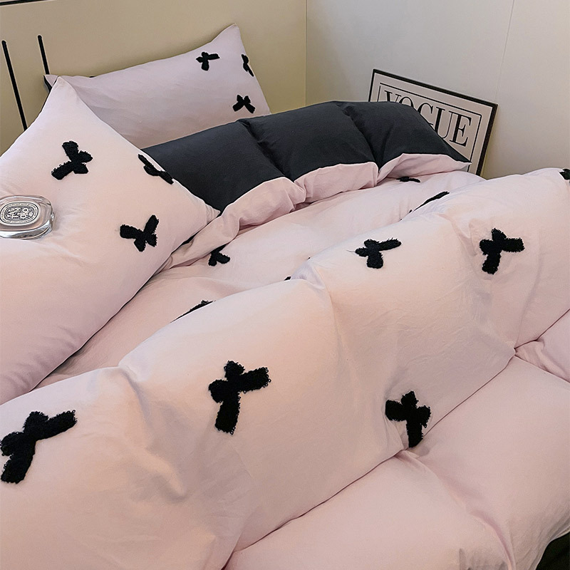 수건 자수 - 리본 - 핑크 "여아를 위한 첫 번째 선택"