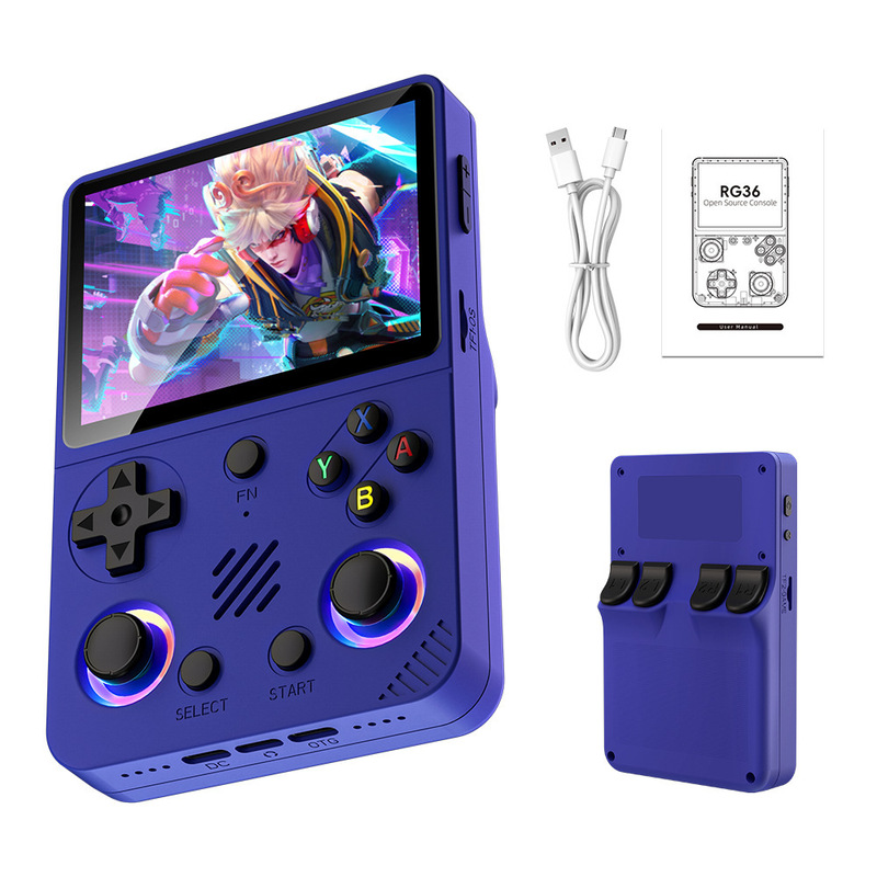 新款RG36开源游戏机掌机pro掌上GBA便携式怀旧迷你街机PSP彩灯RGB|undefined