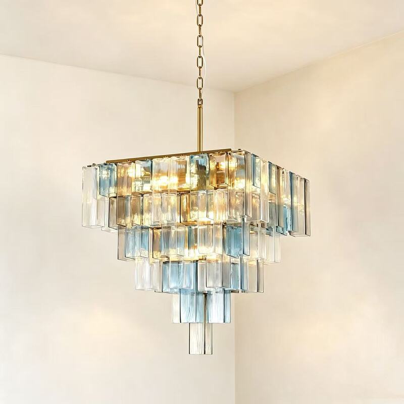 Cross-border Murano French-style luxury glass chandelier, suitable for large living rooms, dining rooms, villas, and duplex apartments, also ideal for stairwell lighting