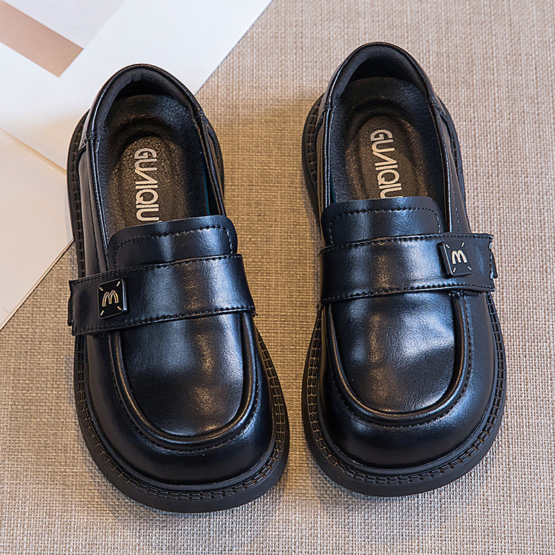 Niñas zapatos de Lefour estilo británico 2026 primavera y otoño nuevos zapatos de cuero de cabeza redonda versátiles para niños zapatos Mary Jane