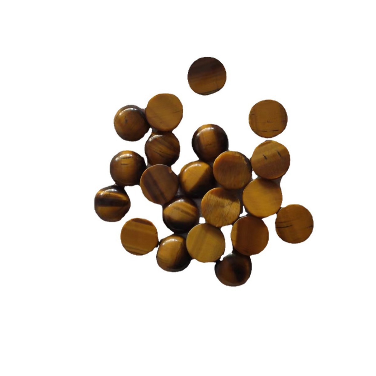 Factory Direct natural Tiger Eye Stone flat round ring surface stand diy inlaid ring stud earrings jewelry accessories wholesale