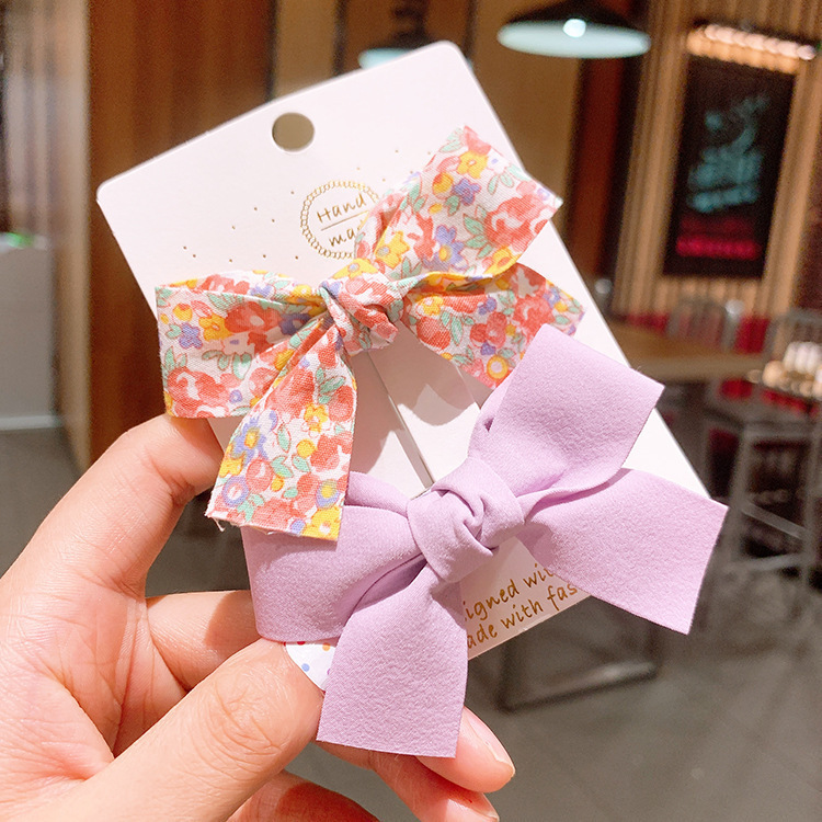 Fashion Bow Knot Cloth Hair Clip 2 Pieces display picture 2