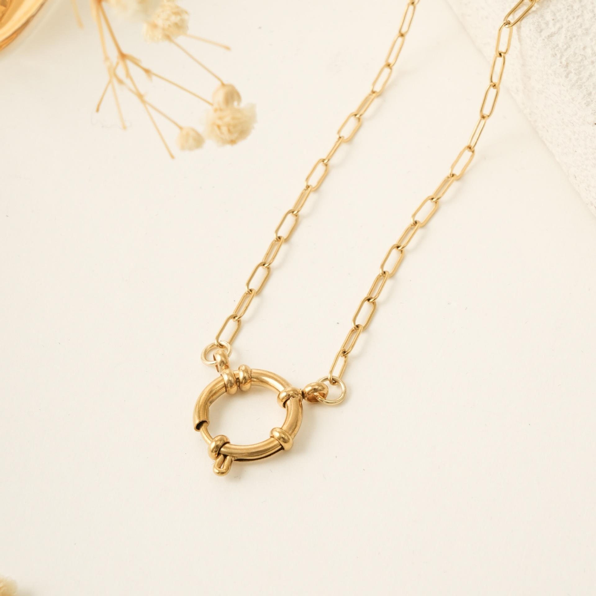 Personalisierte Edelstahlhalskette Für Damen Im Sailor-stil_voghion.com
