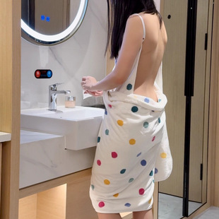 Sexy Wearing Bath Towel Pure Cotton Gauze Bathrobe Pajamas Home Backless Bath Skirt New High-end