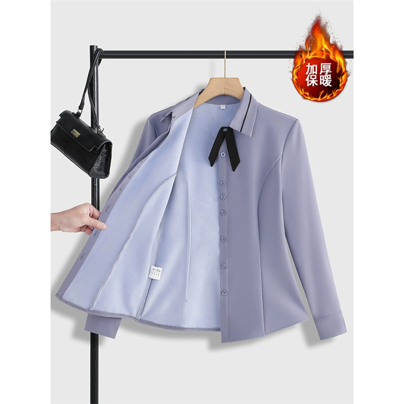 Бесплатная доставка Профессиональная одежда Синяя рубашка Женское интервью