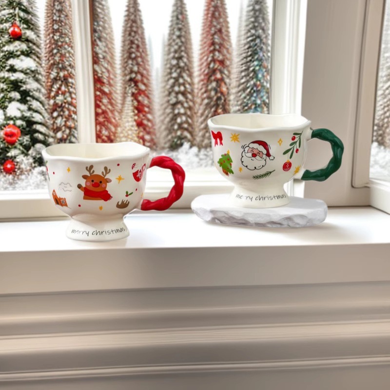 Tazas de marca de Navidad tazas de café tazas de cerámica tazas de desayuno para niñas oficina en el hogar tazas de agua para beber regalo