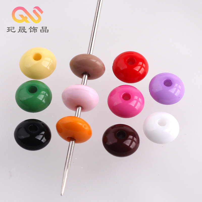 Maillard Color Series Autumn and Winter Color Matching Perforated Abacus Beads DIY Round Flat Wheel Beads Mobile Phone Chain Bracelet Accessories