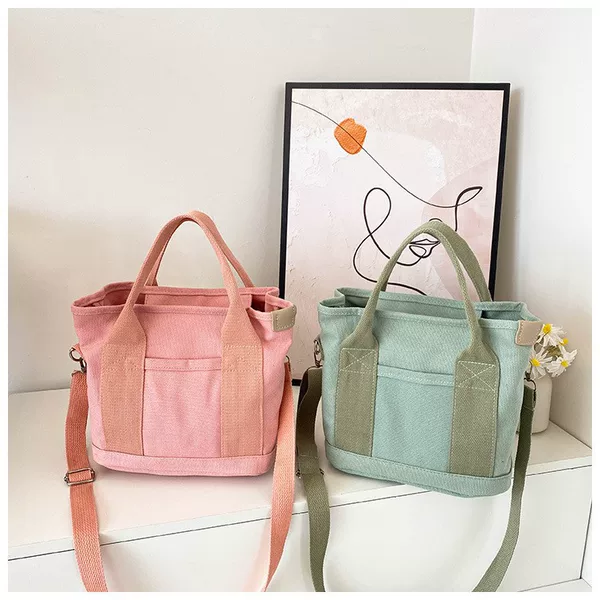 Japanese style multi-layer canvas shoulder portable messenger bag large capacity student multi-compartment commuter bag out small handbag female