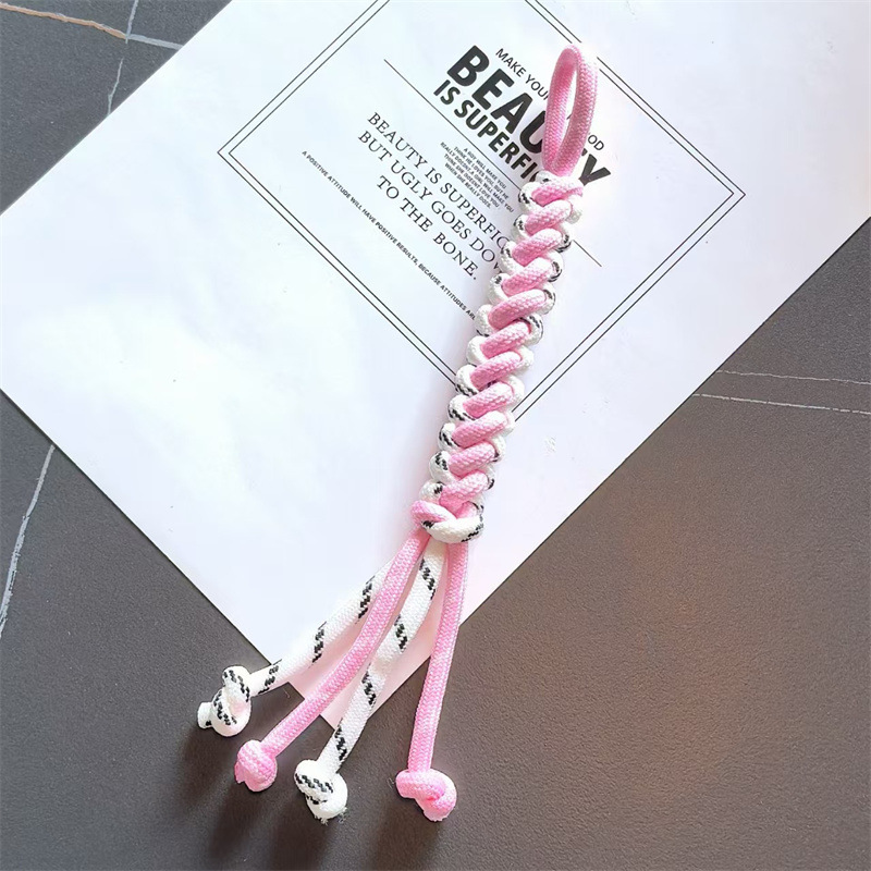 miu系彩色包包挂件挂饰手工编织钥匙挂件涤纶绳包芯鞋带绳钥匙扣|undefined