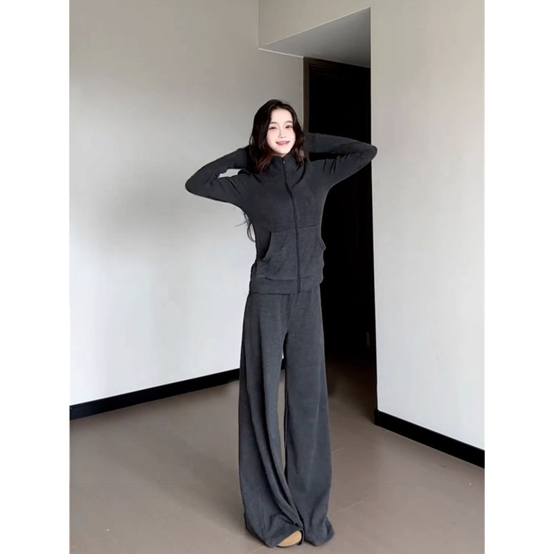 高级感时尚洋气显瘦运动套装女春秋季韩版学生宽松卫衣休闲两件套|undefined