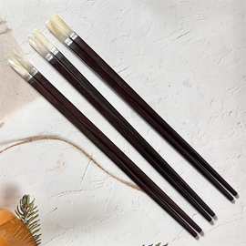 无漆无蜡原木方筷3P银圈贝壳筷子大红酸枝接贝壳筷子夜光贝方头筷