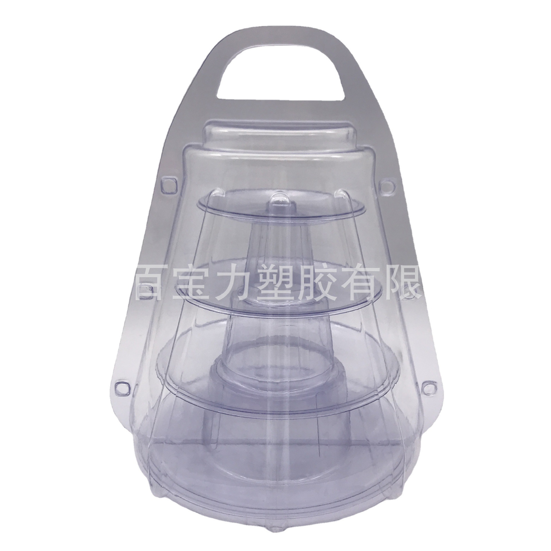 4-capa macaron blister caja de embalaje macaron soporte de exhibición pastel galleta blister caja