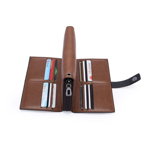 Cross-border new men's wallet multi-card slot casual retro PU wallet large capacity handbag coin purse