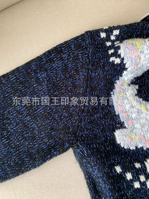 国王印象秋冬新款提花拉链翻领时髦通勤百搭针织开衫外套男女同款|undefined