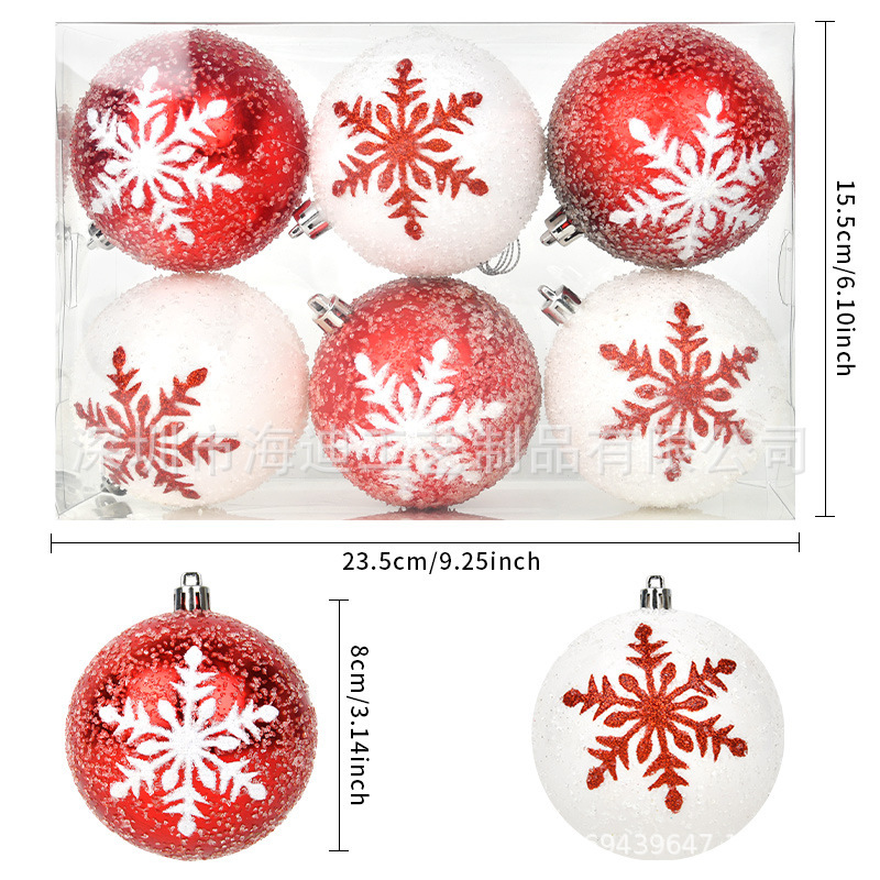 8cm bola de nieve roja y blanca