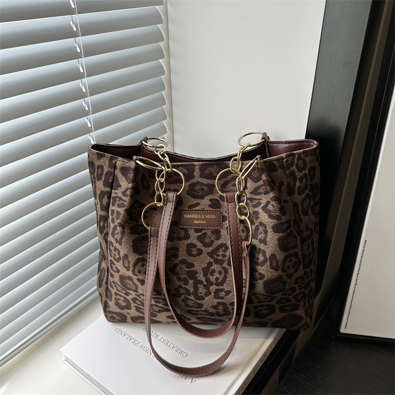 Lässige Leopardensuede Schultertasche Für Damen Als Tragetasche_voghion.com
