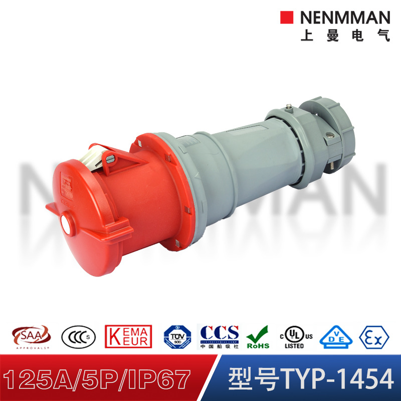 上曼电气NENMMAN型号TYP:1454防水工业活动式母头125A三相5孔IP67