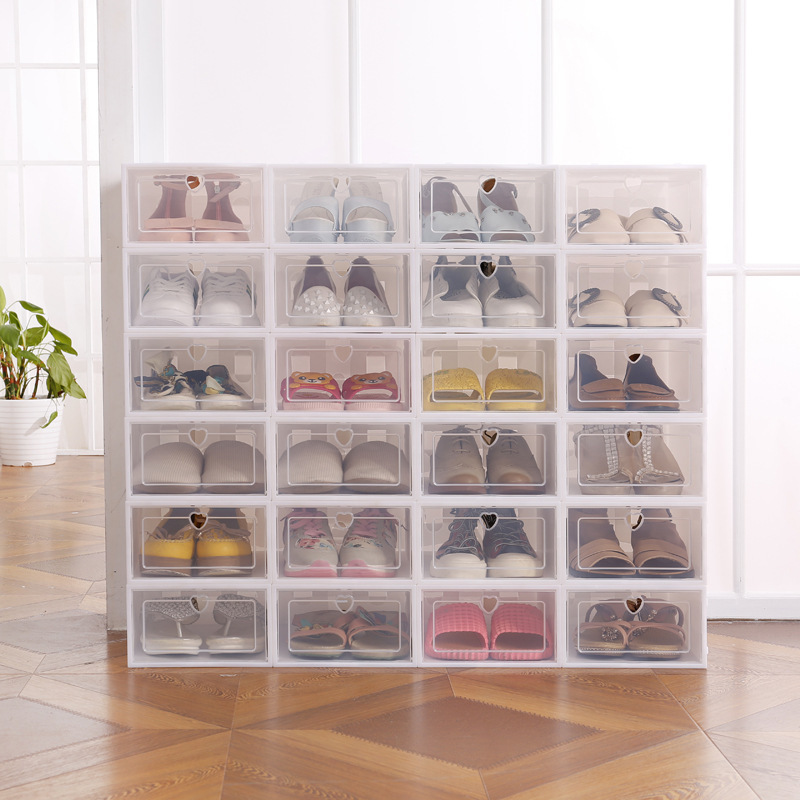 Thickened Transparent Stackable Shoe Box Drawer-Style Storage Box Pp Plastic Flip-Top Direct Sales from the Manufacturer