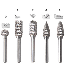 5-piece set of tungsten steel grinding head, 6*8 carbide rotary file, tungsten steel grinding head, milling cutter, engraving knife, single and double grain