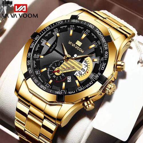 Men's shopee steel band watch men's watch European and American fashion sports luminous calendar watch cross-border