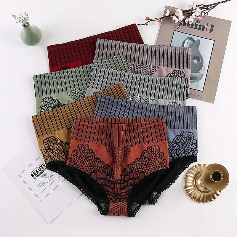 Underwear for Women Palace Second Generation High Waist Large Size Breathable and Comfortable Lace Briefs Women's Underwear Cross-Border Wholesale