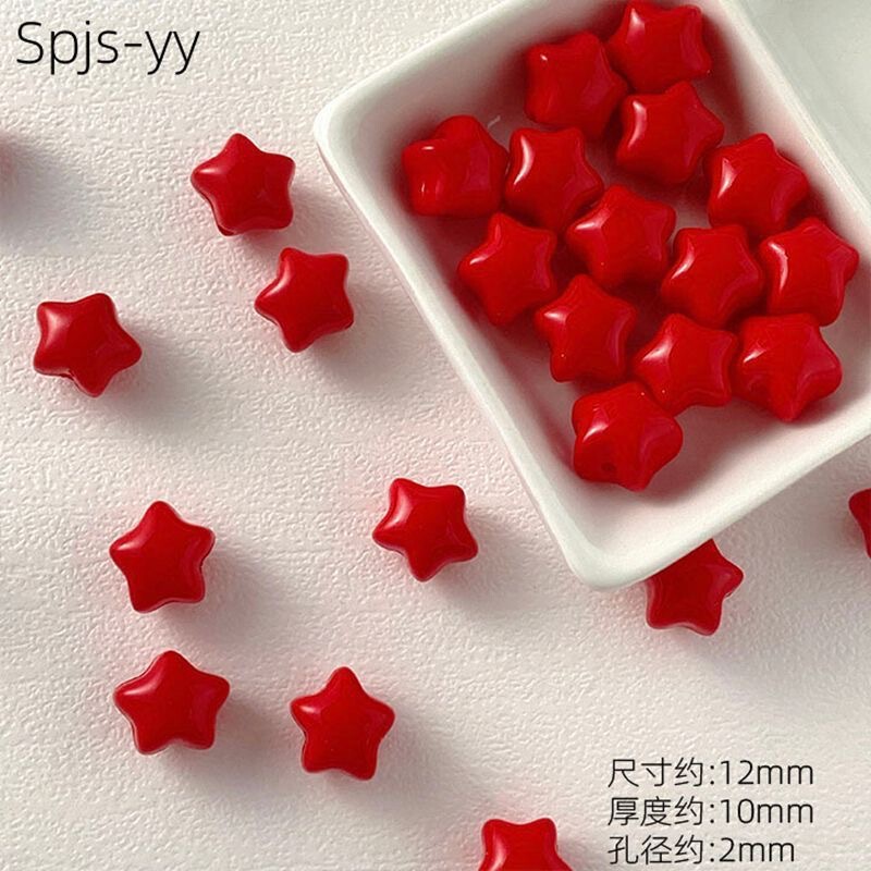 亚克力马卡龙烤漆胖嘟嘟小号五角星散珠DIY手机链串珠饰品配件|undefined