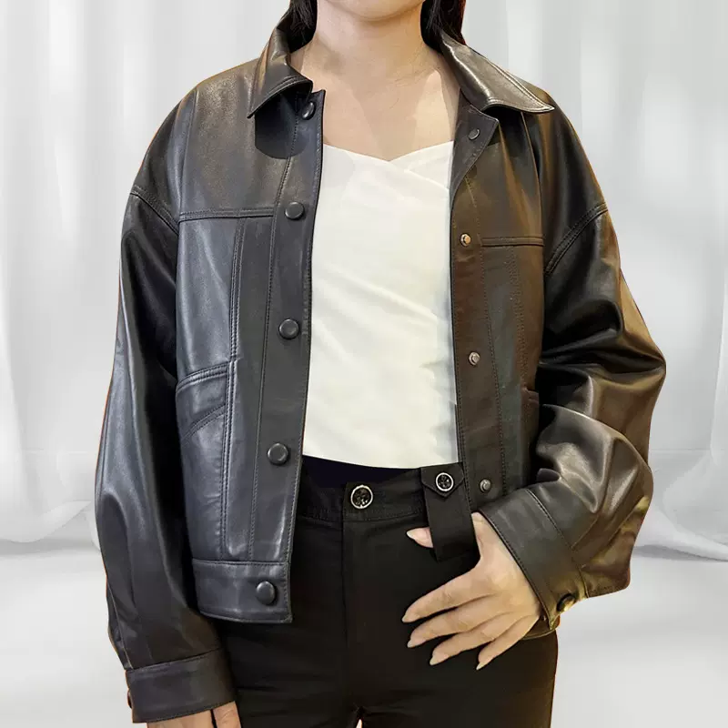 棕色皮衣外套女春秋2026新款宽松港风短款夹克机车服上衣