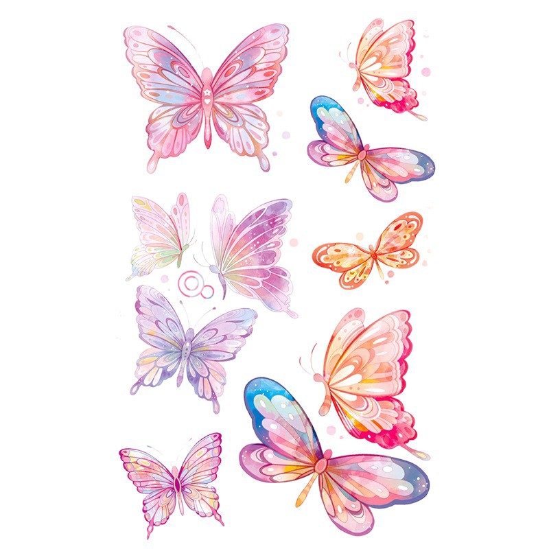 Polvo brillante mariposa cara pegatinas de tatuaje hadas lavable impermeable duradero lindo unicornio ciervo luna estrellas planeta