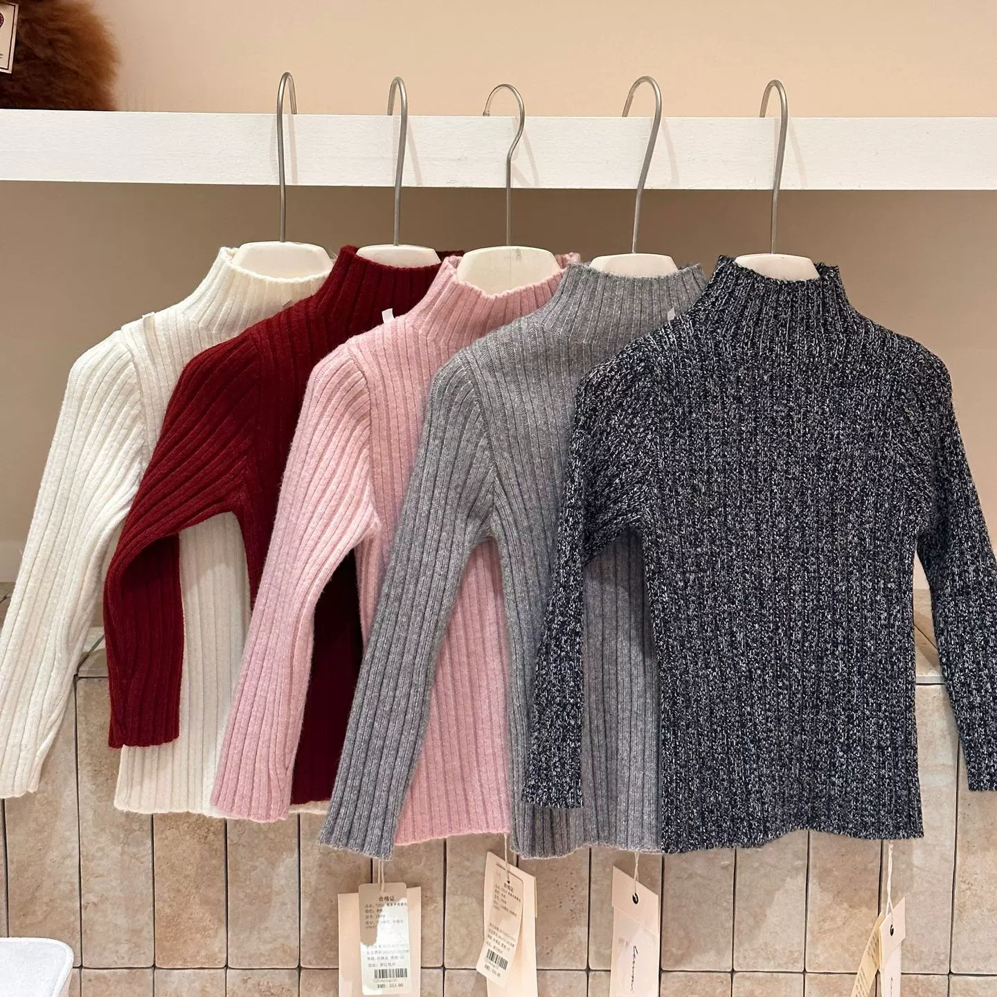 花与寻童装女童毛衣2025冬季新款韩版弹力保暖中高领毛衣儿童洋气